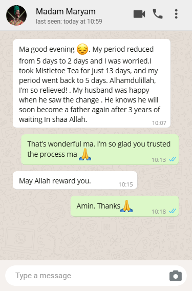 Madam Maryam testimonial