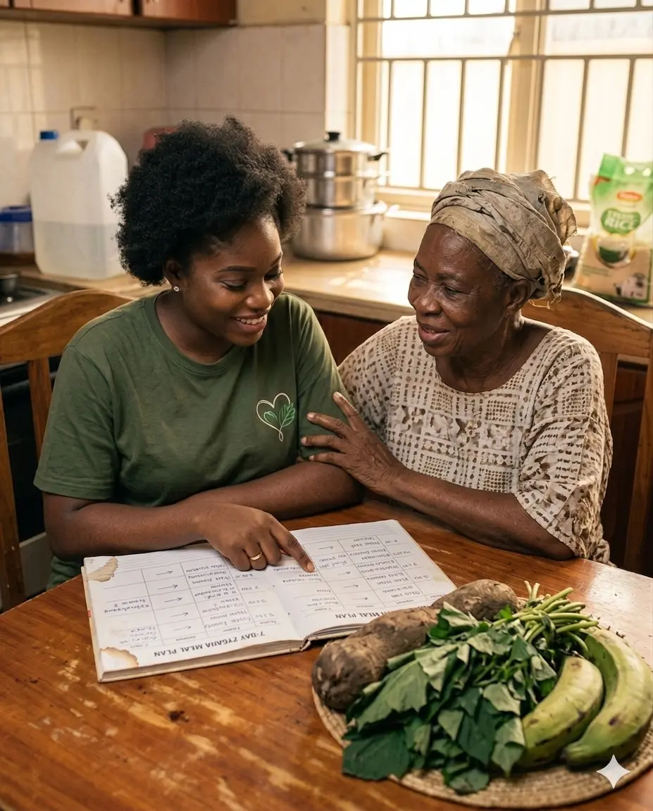 Adesuwa learning from Mama Ibeji