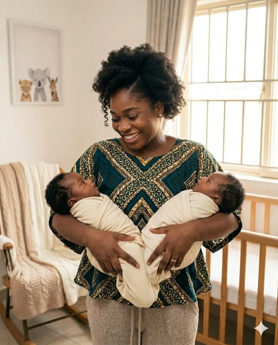 Mother with twins